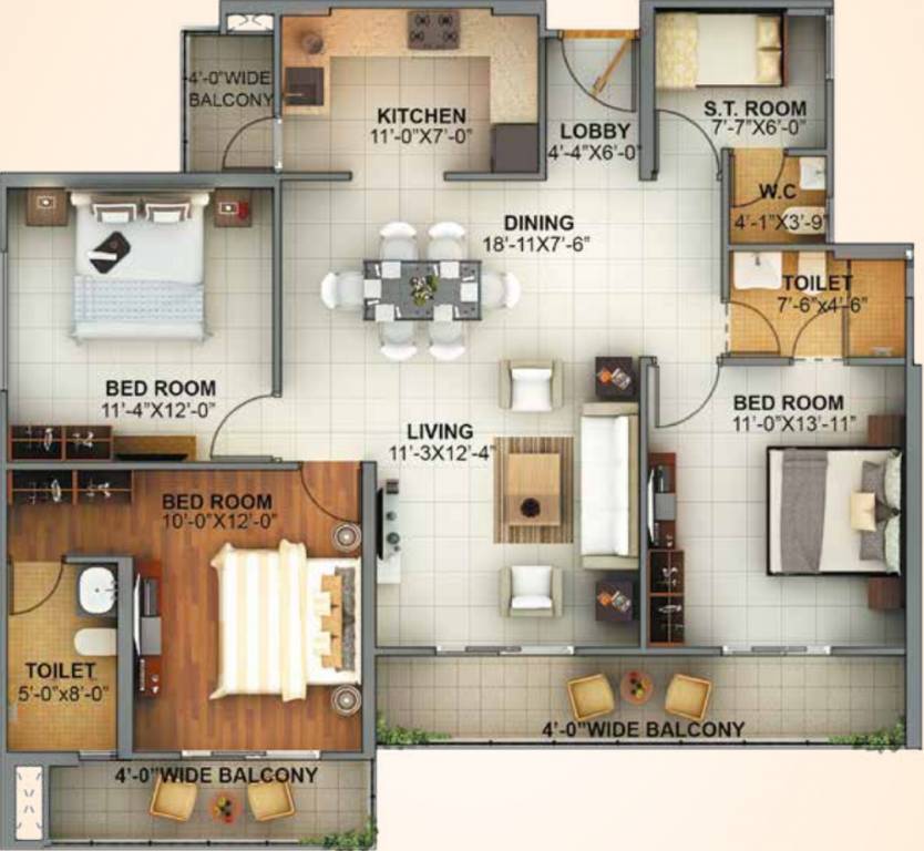 Mahagun Montage (3BHK+2T (1,520 sq ft) + Servant Room 1520 sq ft) Mahagun Montage (3BHK+2T (1,520 sq ft) + Servant Room 1520 sq ft)