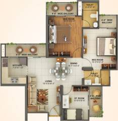 Mahagun Montage (2BHK+2T (1,120 sq ft) + Servant Room 1120 sq ft)