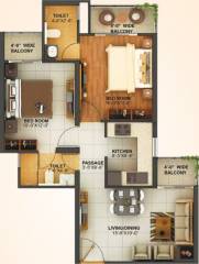 Mahagun Montage (2BHK+2T (900 sq ft) 900 sq ft)