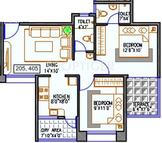 Mahasainik Sai Shanti (2BHK+2T (768 sq ft) 768 sq ft)