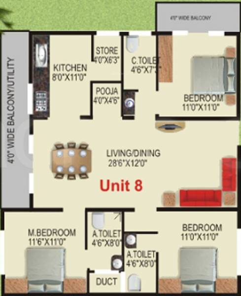 Sri Mansion (3BHK+3T (1,556 sq ft) + Pooja Room 1556 sq ft)