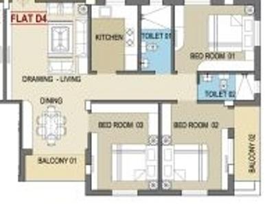 Ganguly 4 Sight Manor (3BHK+2T (1,413 sq ft) 1413 sq ft)