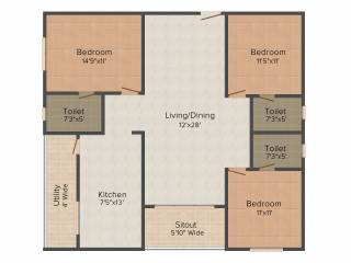 Krishna Sri Krishna Residency (3BHK+3T (1,600 sq ft) 1600 sq ft) Krishna Sri Krishna Residency (3BHK+3T (1,600 sq ft) 1600 sq ft)