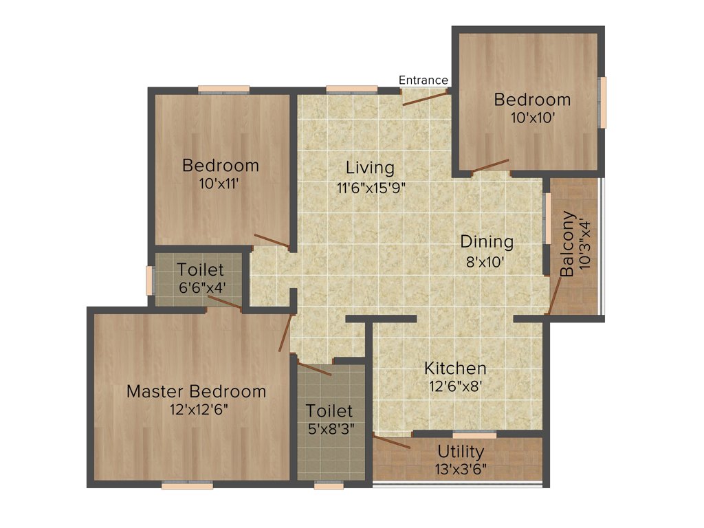 Samaya Royal (3BHK+2T (1,340 sq ft) 1340 sq ft)