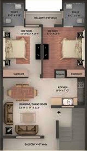 Elite Elite Home (2BHK+2T (900 sq ft) 900 sq ft)