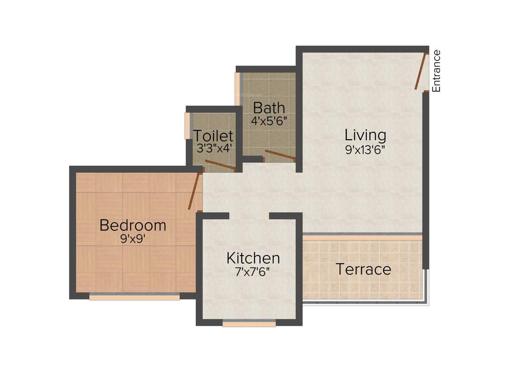 KumKum Enterprises Mumbai Corner 1BHK+1T (660 sq ft)