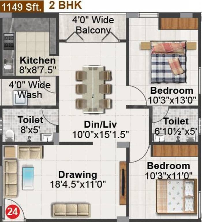 Gamut Ishta City (2BHK+2T (1,149 sq ft) 1149 sq ft) Gamut Ishta City (2BHK+2T (1,149 sq ft) 1149 sq ft)