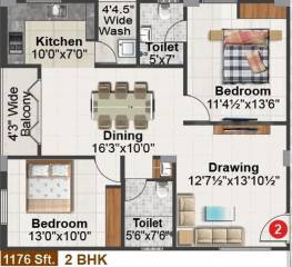 Gamut Ishta City (2BHK+2T (1,176 sq ft) 1176 sq ft) Gamut Ishta City (2BHK+2T (1,176 sq ft) 1176 sq ft)