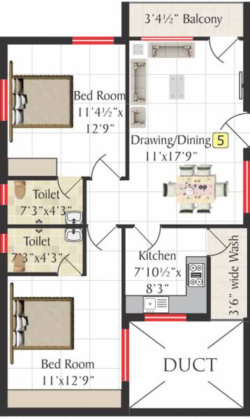 Swagath Swagath Delight (2BHK+2T (1,030 sq ft) 1030 sq ft)