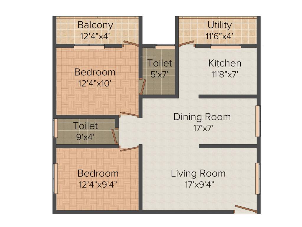 Jana Splendour 2 (2BHK+2T (1,090 sq ft) 1090 sq ft)