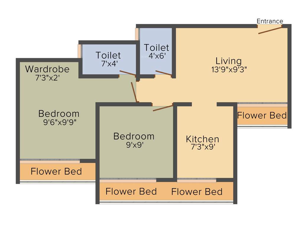 Today Belantara (2BHK+2T (805 sq ft) 805 sq ft)