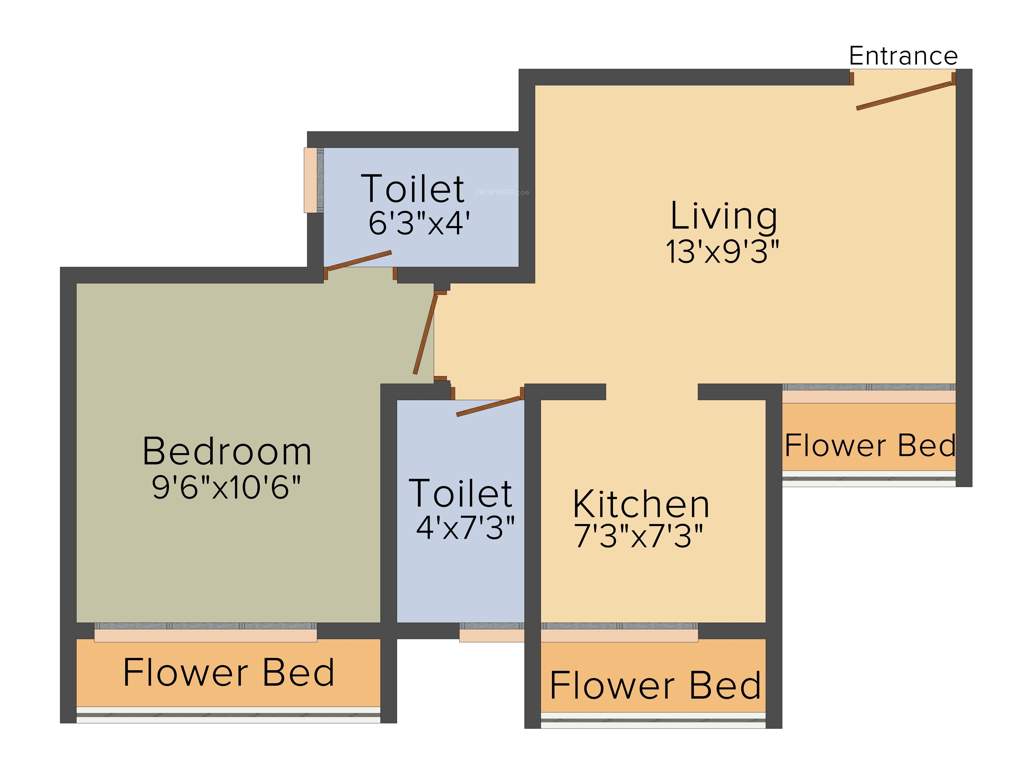 Today Belantara (1BHK+2T (585 sq ft) 585 sq ft)