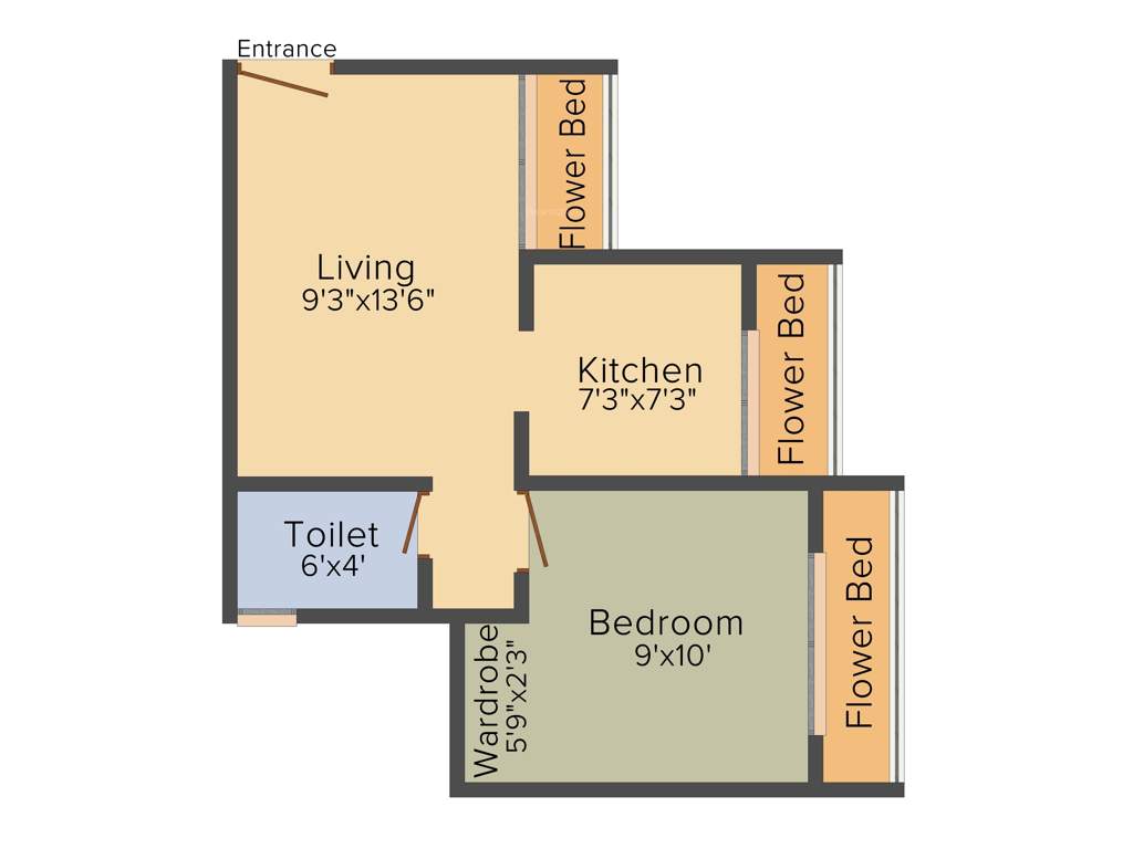 Today Belantara (1BHK+1T (555 sq ft) 555 sq ft)