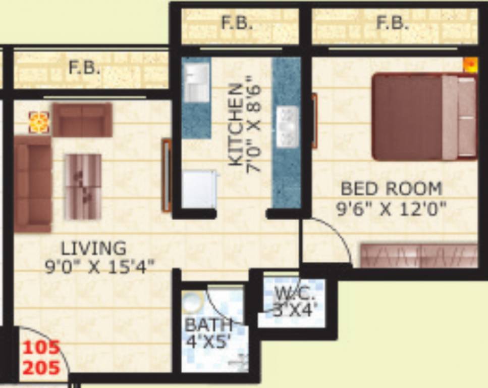 Signature Tulsi Niwas (1BHK+2T (648 sq ft) 648 sq ft)
