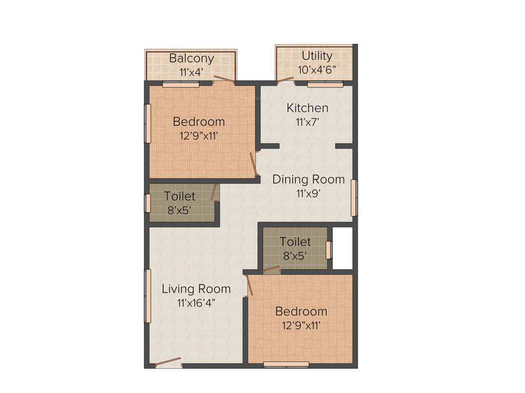 Virani JRK Gardens (2BHK+2T (1,134 sq ft) 1134 sq ft)