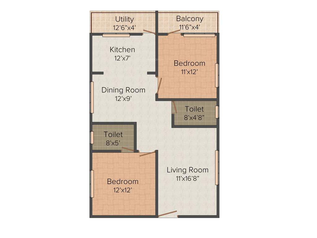 Virani JRK Gardens (2BHK+2T (1,167 sq ft) 1167 sq ft)