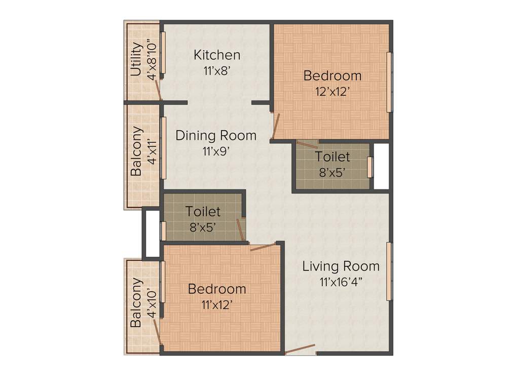 Virani JRK Gardens (2BHK+2T (1,194 sq ft) 1194 sq ft)