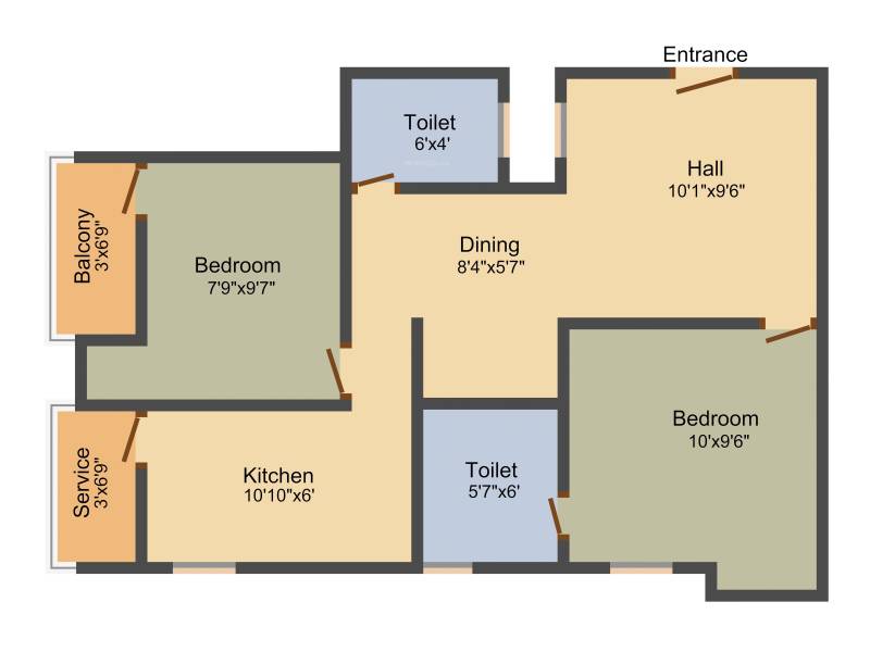 Venus Anandham (2BHK+2T (713 sq ft) 713 sq ft)