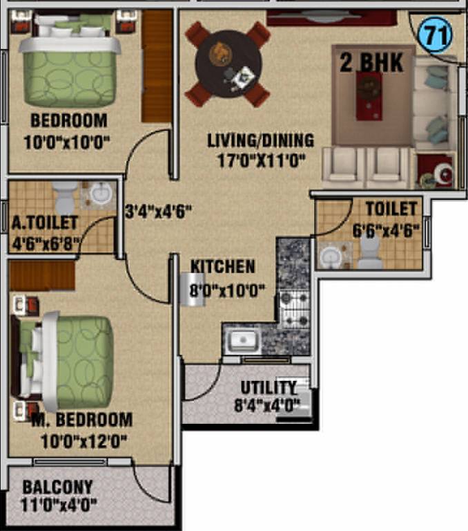 DS DSMAX SAROVAR (2BHK+2T (1,091 sq ft) 1091 sq ft)