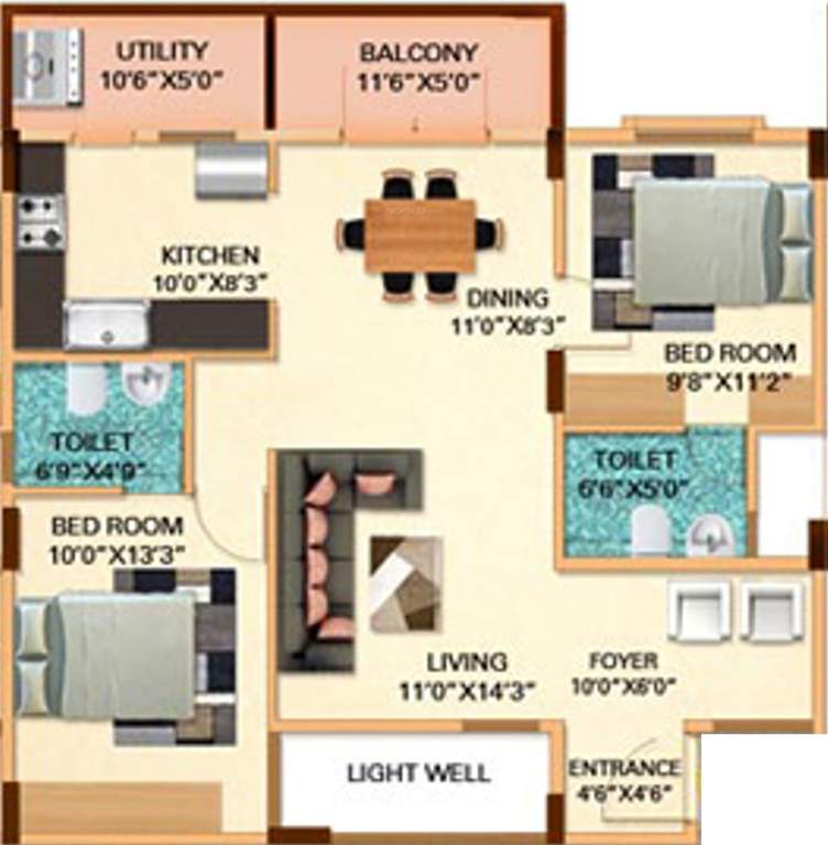DS DSMAX SILVER BELL (2BHK+2T (1,392 sq ft) 1392 sq ft)