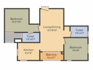 DRA Pristine Pavilion Phase 3 (2BHK+2T (909 sq ft) 909 sq ft)
