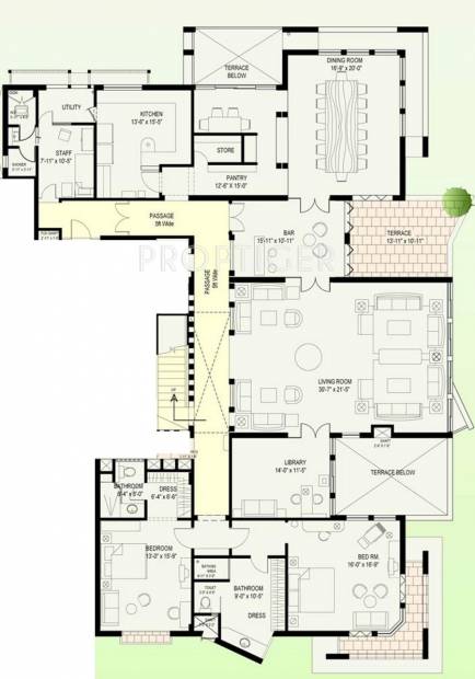 Jaypee Greens Earth Court Floor Plan (5BHK+4T)