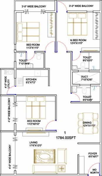 Fateh Perfecta Charisma (3BHK+3T (1,784 sq ft) 1784 sq ft) Fateh Perfecta Charisma (3BHK+3T (1,784 sq ft) 1784 sq ft)