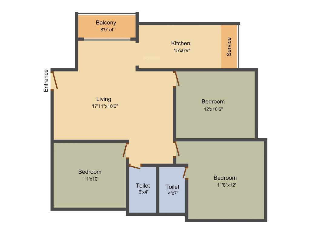 Jeevan SM Enclave (3BHK+2T (1,130 sq ft) 1130 sq ft)