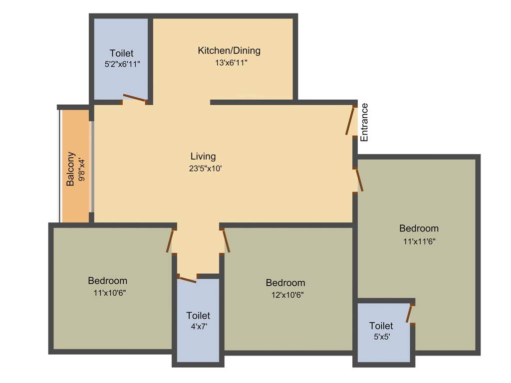 Jeevan SM Enclave (3BHK+2T (1,150 sq ft) + Pooja Room 1150 sq ft)