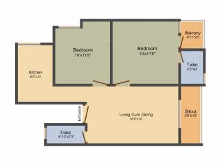 Ganthimathi Gautham Apartments (2BHK+2T (838 sq ft) 838 sq ft)