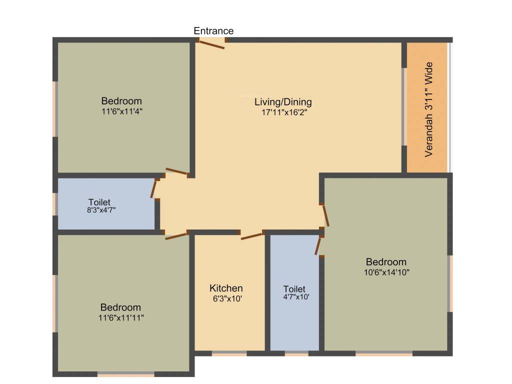 RS Smriti (3BHK+2T (1,483 sq ft) 1483 sq ft) RS Smriti (3BHK+2T (1,483 sq ft) 1483 sq ft)