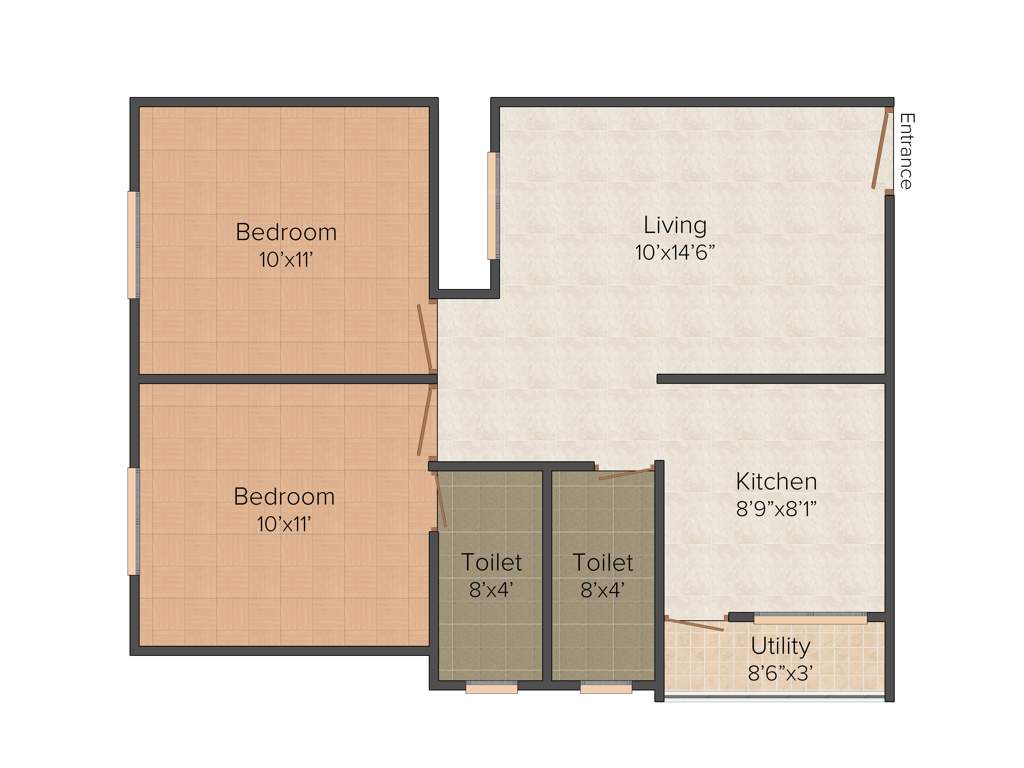 Ourhomes The Moon (2BHK+2T (810 sq ft) 810 sq ft)