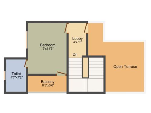 DS DS Hill View Phase II (2BHK+2T (893 sq ft) 893 sq ft)