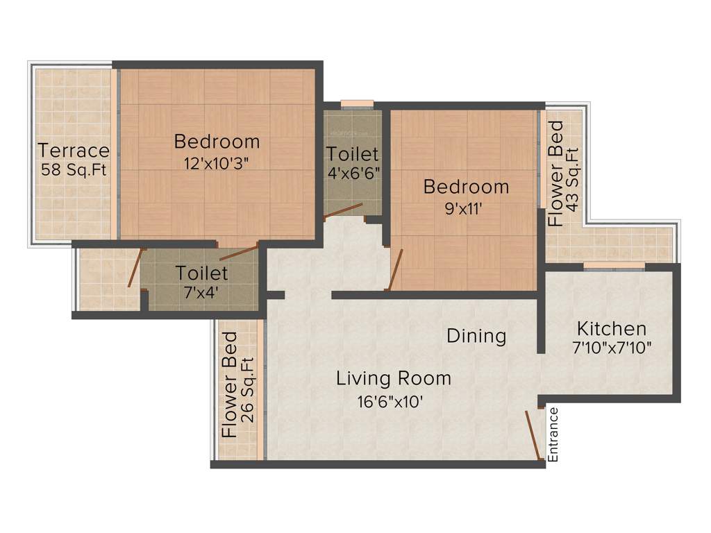 Murudeshwar Westwind Residency (2BHK+2T (1,050 sq ft) 1050 sq ft)