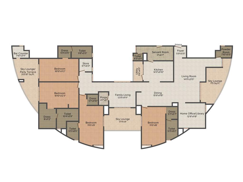 Vaswani Reserve (4BHK+5T (4,495 sq ft) + Study Room 4495 sq ft)