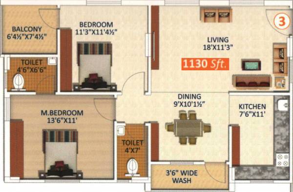 Grand Kinetic Magnum (2BHK+2T (1,130 sq ft) 1130 sq ft) Grand Kinetic Magnum (2BHK+2T (1,130 sq ft) 1130 sq ft)