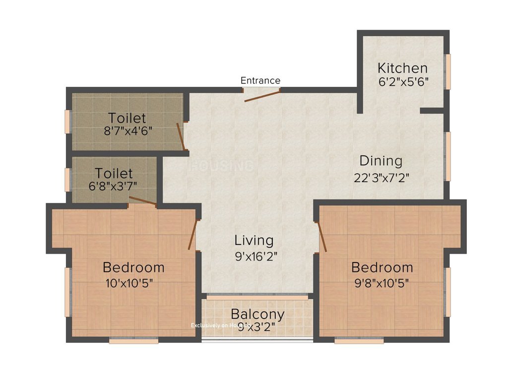 Jeet Tapoban (2BHK+2T (1,013 sq ft) 1013 sq ft)