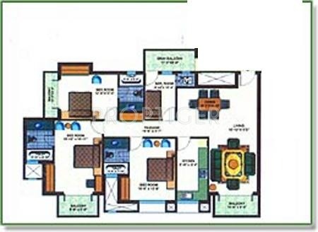 Mapsko Krishna Apra Residency Floor Plan (4BHK+4T)