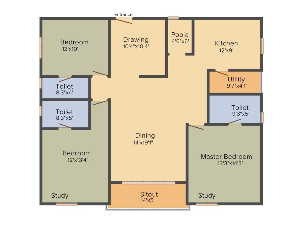 EIPL Skyila (3BHK+3T (1,880 sq ft) + Pooja Room 1880 sq ft)