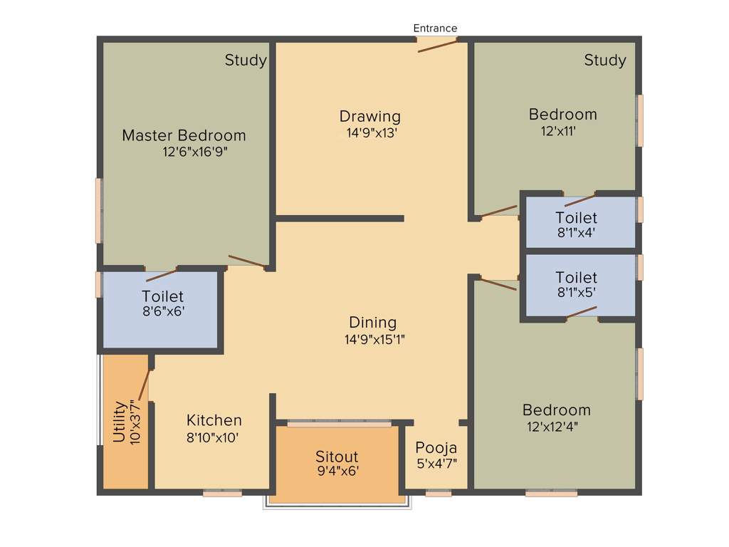 EIPL Skyila (3BHK+3T (1,875 sq ft) + Pooja Room 1875 sq ft)