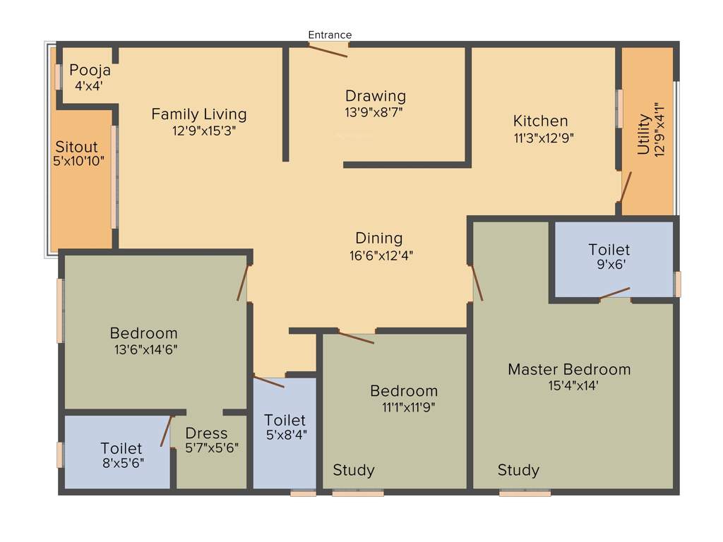 EIPL Skyila (3BHK+3T (2,180 sq ft) + Pooja Room 2180 sq ft)