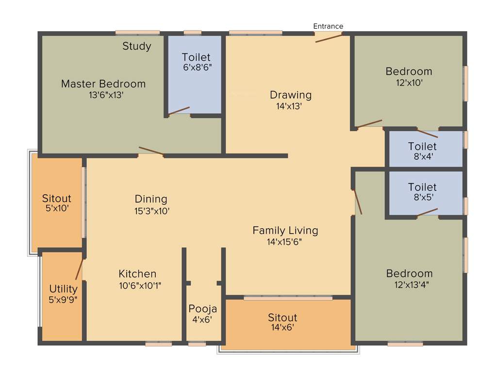 EIPL Skyila (3BHK+3T (2,190 sq ft) + Pooja Room 2190 sq ft)