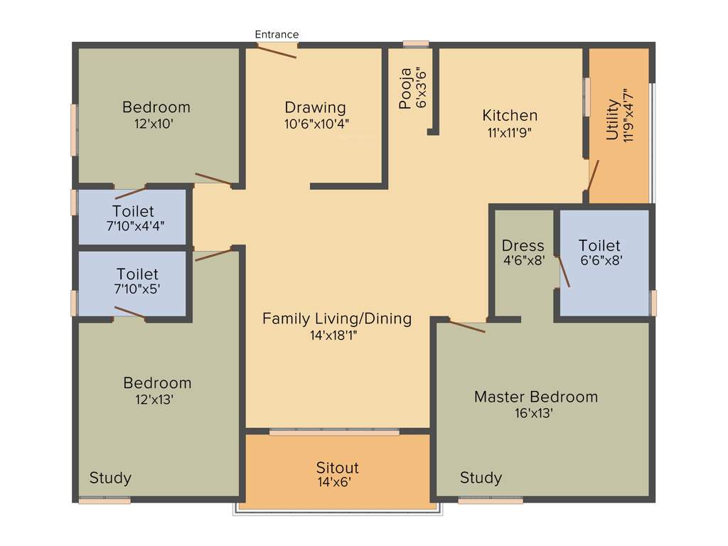 EIPL Skyila (3BHK+3T (2,005 sq ft) + Pooja Room 2005 sq ft)