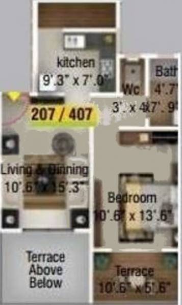 Shree Radhe Construction Shree Radhe (1BHK+1T (687 sq ft) 687 sq ft)