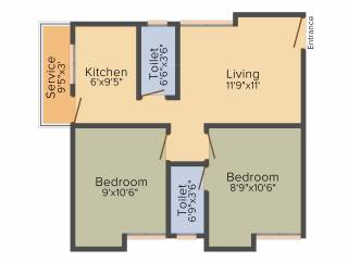 Sai Soundharyam Akshayam (2BHK+2T (667 sq ft) 667 sq ft)