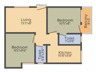 Sai Soundharyam Akshayam (2BHK+2T (631 sq ft) 631 sq ft)