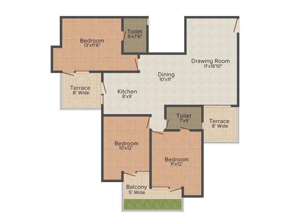 Himalaya Pride (3BHK+2T (1,671 sq ft) 1671 sq ft)