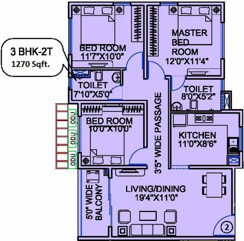 Siddha Suburbia (3BHK+2T (1,270 sq ft) 1270 sq ft) Siddha Suburbia (3BHK+2T (1,270 sq ft) 1270 sq ft)