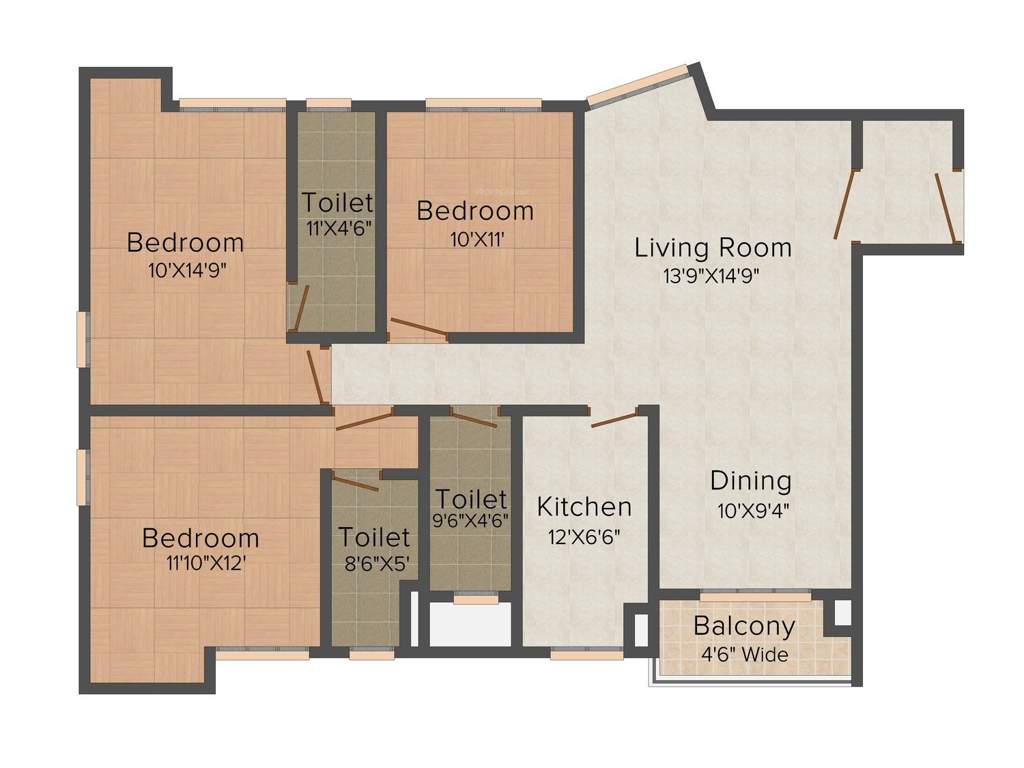 GHG Laxmi Aquascape (3BHK+3T (1,711 sq ft) 1711 sq ft)