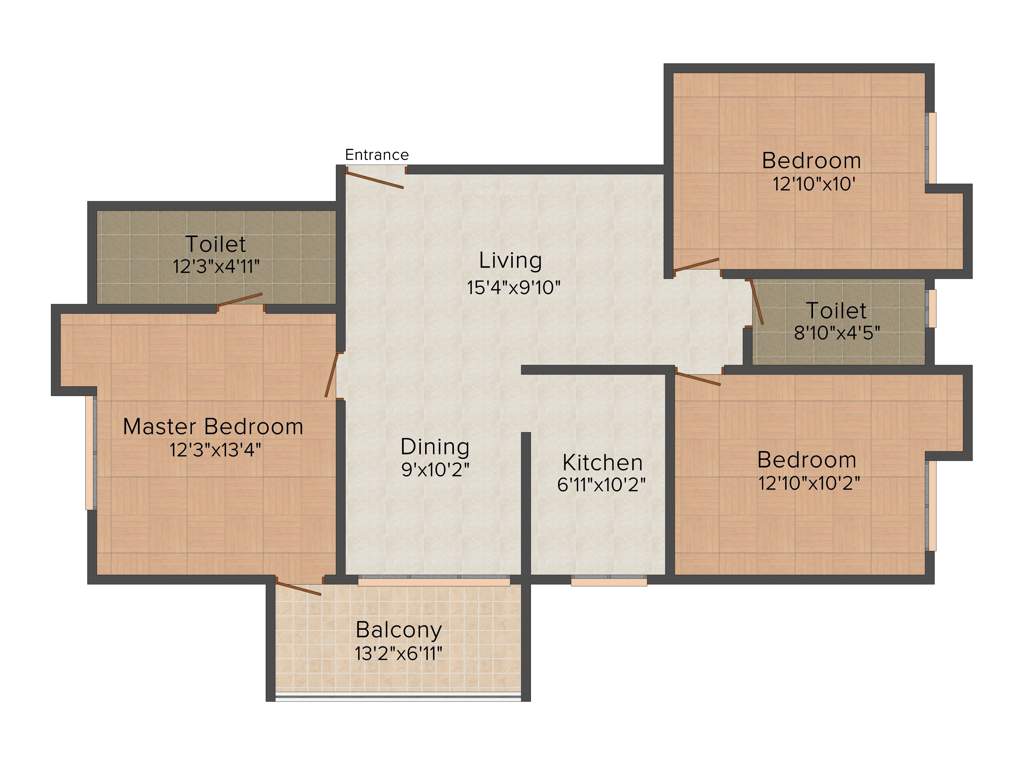 Gajpati Eureka Ashiyana (3BHK+2T (1,321 sq ft) 1321 sq ft)